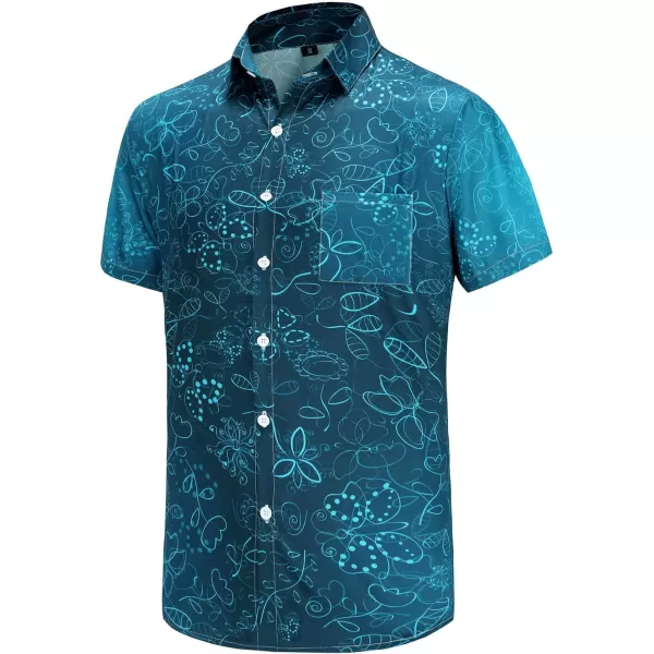 KYKU Funky Hawaiian Shirt for Men Palm Beach Shirts Tropical Vacation Shirts