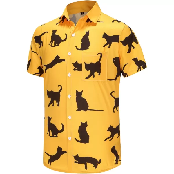 KYKU Funky Hawaiian Shirt for Men Palm Beach Shirts Tropical Vacation Shirts