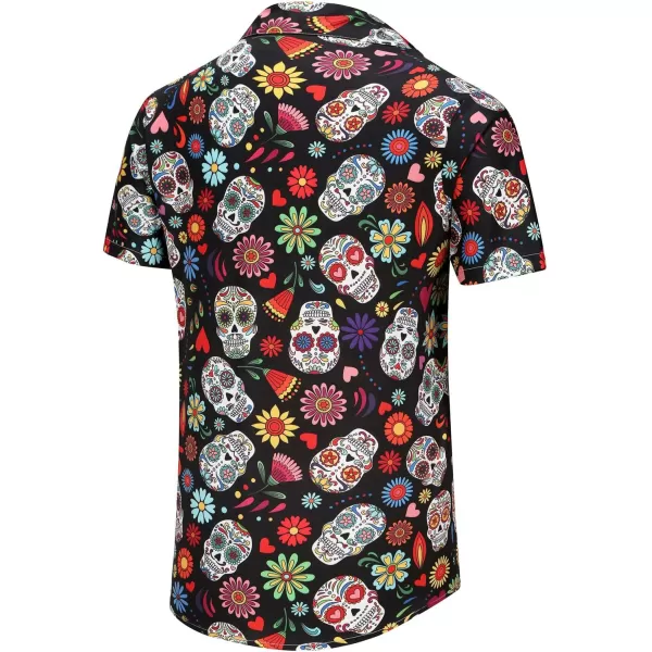 KYKU Funky Hawaiian Shirt for Men Palm Beach Shirts Tropical Vacation Shirts