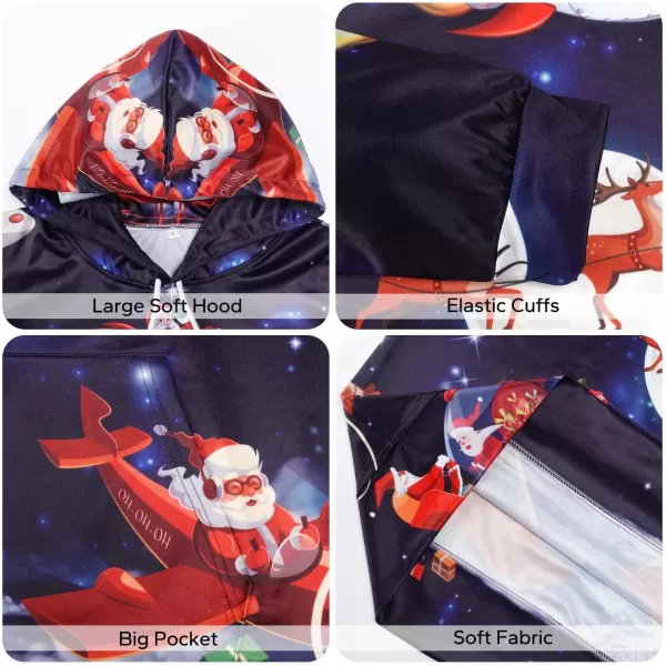 KYKU Funny Christmas Hoodie Men Holiday Hoodies Vacation Xmas Hooded Pullover