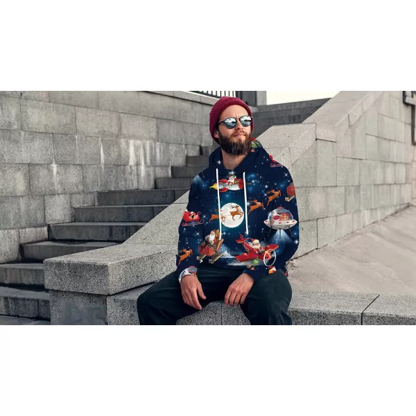 KYKU Funny Christmas Hoodie Men Holiday Hoodies Vacation Xmas Hooded Pullover