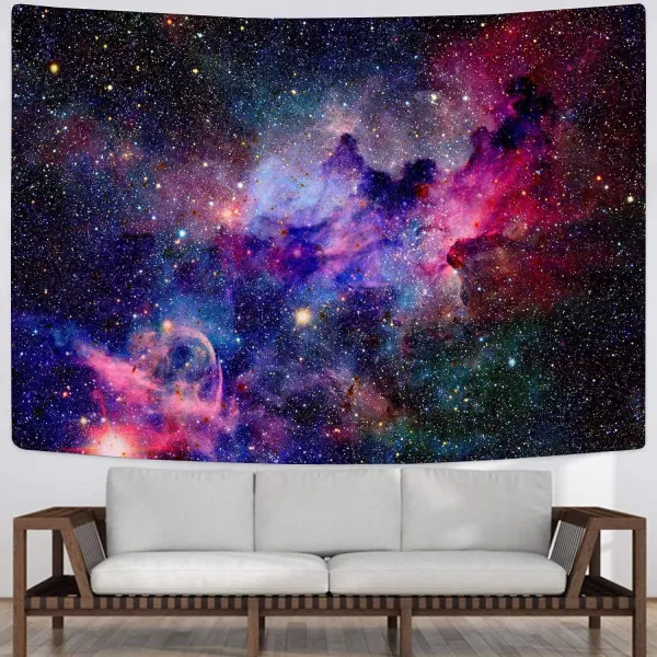 KYKU Galaxy Tapestry Wall Hanging Purple Outer Space Tapestry Cool Trippy Nebula Universe Tapestries for Bedroom Living Room Dorm Decor 
