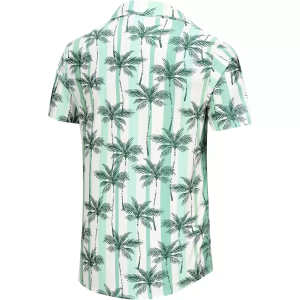 KYKU Hawaiian Shirt for Men Short Sleeve Button Down Summer Clothing Vacation Beach Shirts Stripe with Pockets