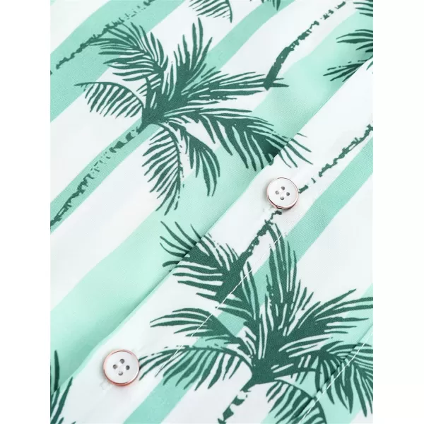 KYKU Hawaiian Shirt for Men Short Sleeve Button Down Summer Clothing Vacation Beach Shirts Stripe with Pockets