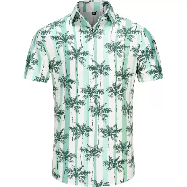 KYKU Hawaiian Shirt for Men Short Sleeve Button Down Summer Clothing Vacation Beach Shirts Stripe with Pockets