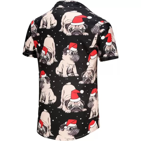 KYKU Hawaiian Shirts for Men Santa Claus Party Casual Button Down Short Sleeve Shirt with Pocket