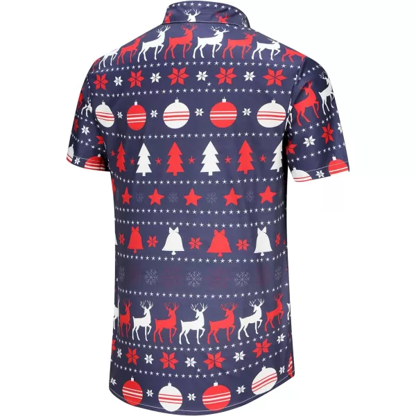KYKU Hawaiian Shirts for Men Santa Claus Party Casual Button Down Short Sleeve Shirt with Pocket
