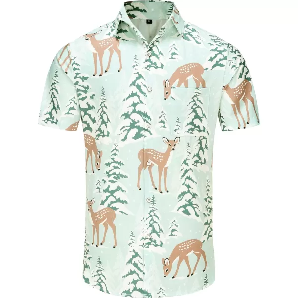 KYKU Hawaiian Shirts for Men Santa Claus Party Casual Button Down Short Sleeve Shirt with Pocket