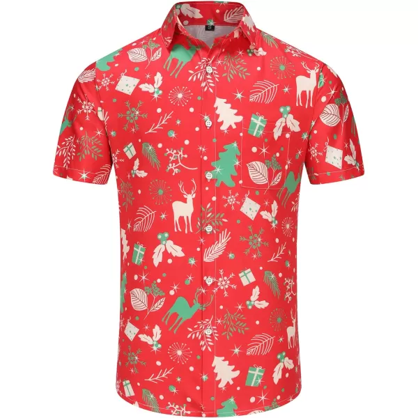 KYKU Hawaiian Shirts for Men Santa Claus Party Casual Button Down Short Sleeve Shirt with Pocket