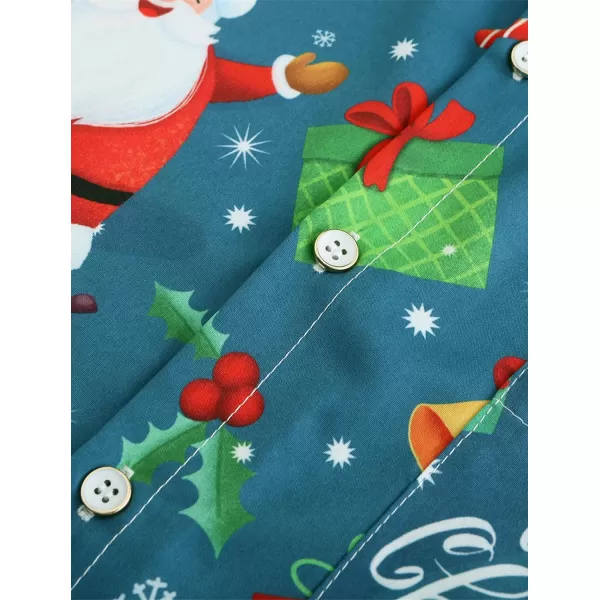 KYKU Hawaiian Shirts for Men Santa Claus Party Casual Button Down Short Sleeve Shirt with Pocket