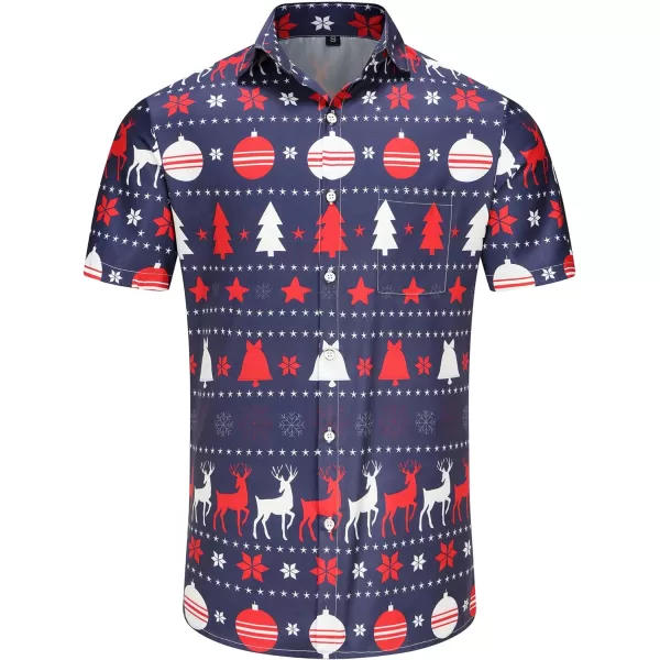 KYKU Hawaiian Shirts for Men Santa Claus Party Casual Button Down Short Sleeve Shirt with Pocket