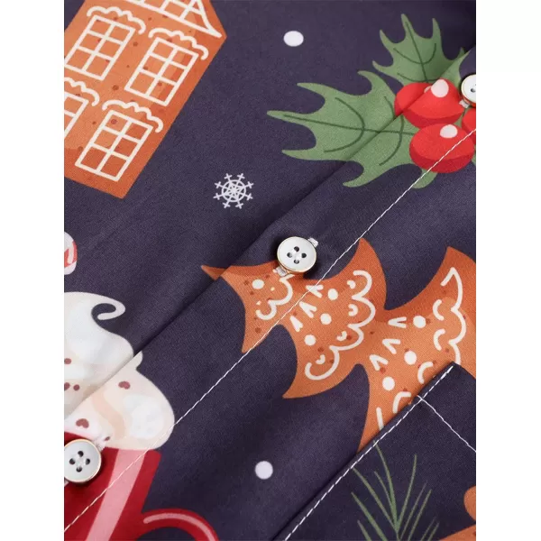 KYKU Hawaiian Shirts for Men Santa Claus Party Casual Button Down Short Sleeve Shirt with Pocket