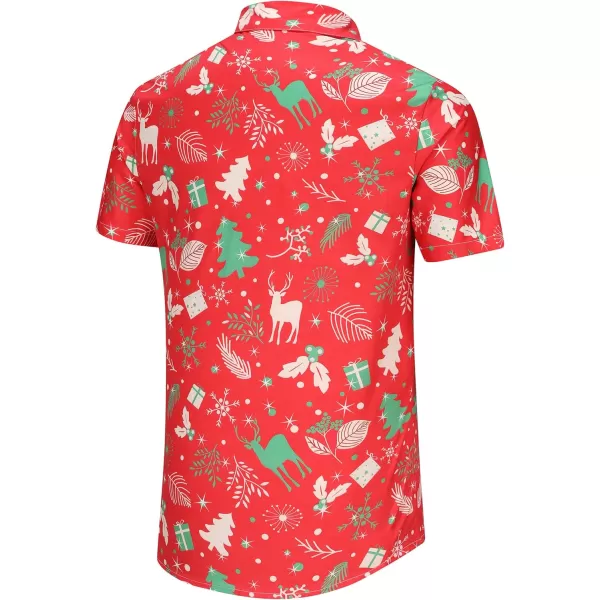 KYKU Hawaiian Shirts for Men Santa Claus Party Casual Button Down Short Sleeve Shirt with Pocket