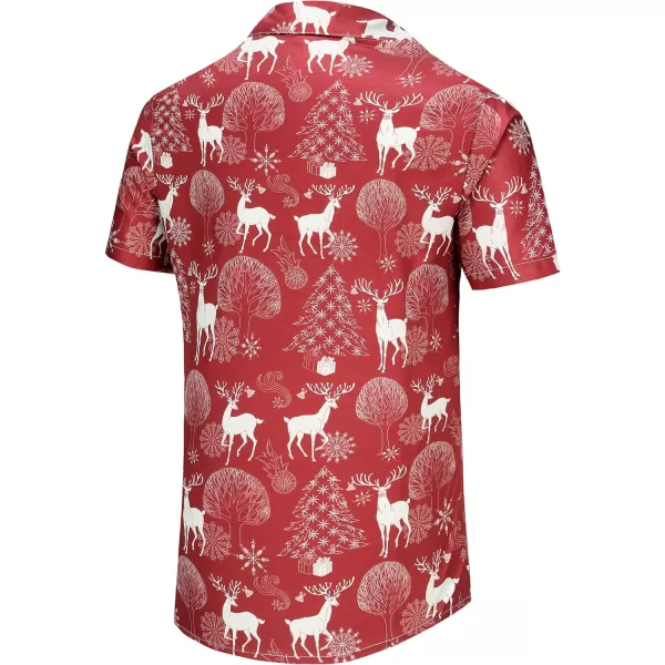 KYKU Hawaiian Shirts for Men Santa Claus Party Casual Button Down Short Sleeve Shirt with Pocket