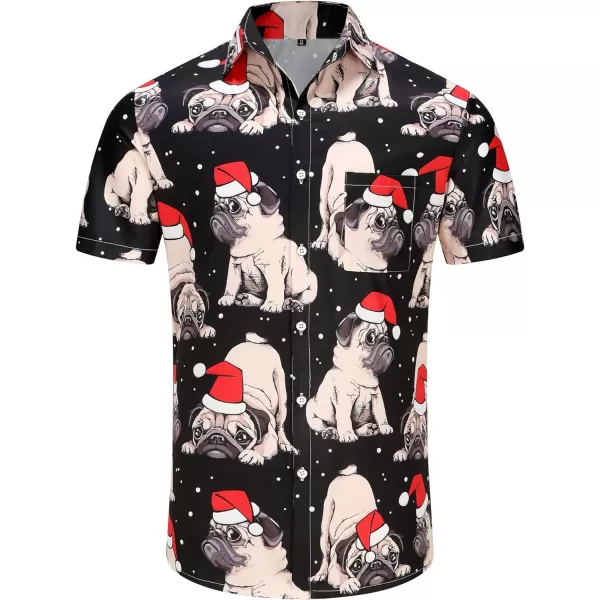 KYKU Hawaiian Shirts for Men Santa Claus Party Casual Button Down Short Sleeve Shirt with Pocket