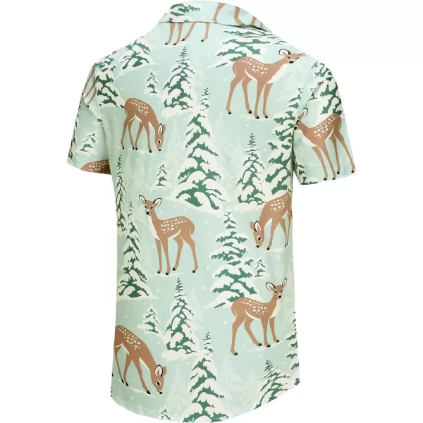 KYKU Hawaiian Shirts for Men Santa Claus Party Casual Button Down Short Sleeve Shirt with Pocket