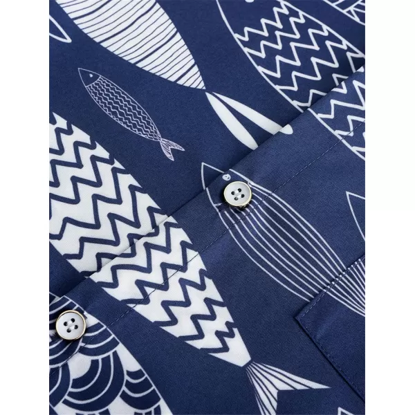 KYKU Men's Casual Button-Down Shirts Hawaiian Shirt Short Sleeve Beach Clothes with Pockets