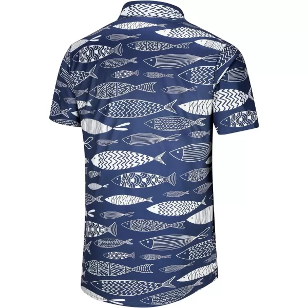 KYKU Men's Casual Button-Down Shirts Hawaiian Shirt Short Sleeve Beach Clothes with Pockets