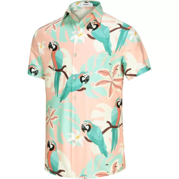 KYKU Men's Casual Button-Down Shirts Hawaiian Shirt Short Sleeve Beach Clothes with Pockets