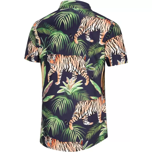 KYKU Men's Casual Button-Down Shirts Hawaiian Shirt Short Sleeve Beach Clothes with Pockets