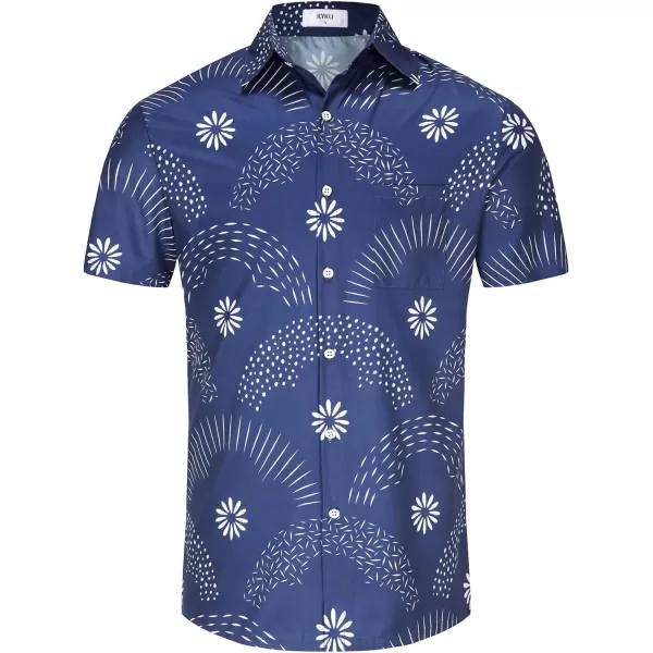 KYKU Men's Casual Button-Down Shirts Hawaiian Shirt Short Sleeve Beach Clothes with Pockets