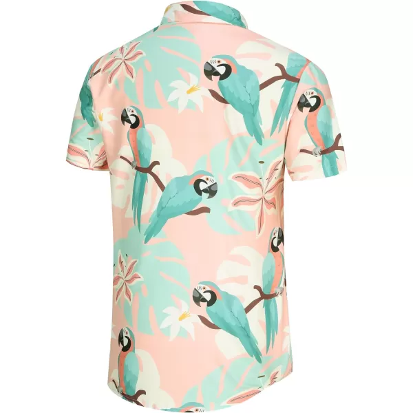 KYKU Men's Casual Button-Down Shirts Hawaiian Shirt Short Sleeve Beach Clothes with Pockets
