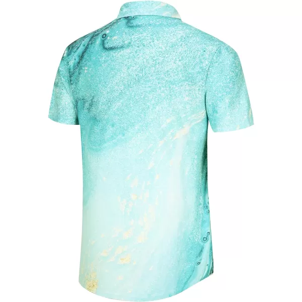 KYKU Men's Casual Button-Down Shirts Hawaiian Shirt Short Sleeve Beach Clothes with Pockets