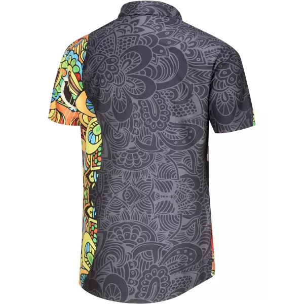 KYKU Men's Casual Button-Down Shirts Hawaiian Shirt Short Sleeve Beach Clothes with Pockets