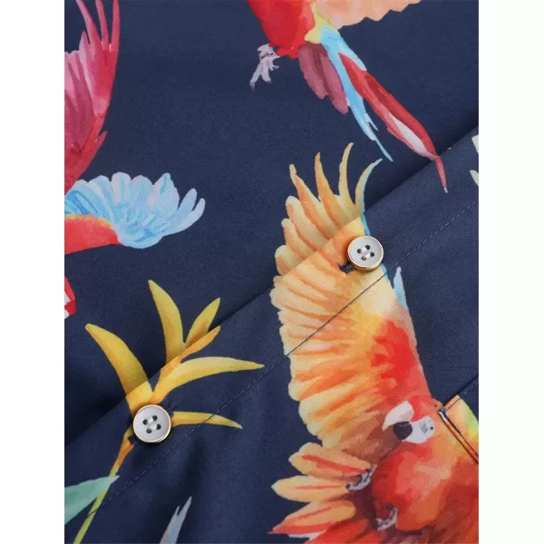 KYKU Men's Casual Button-Down Shirts Hawaiian Shirt Short Sleeve Beach Clothes with Pockets
