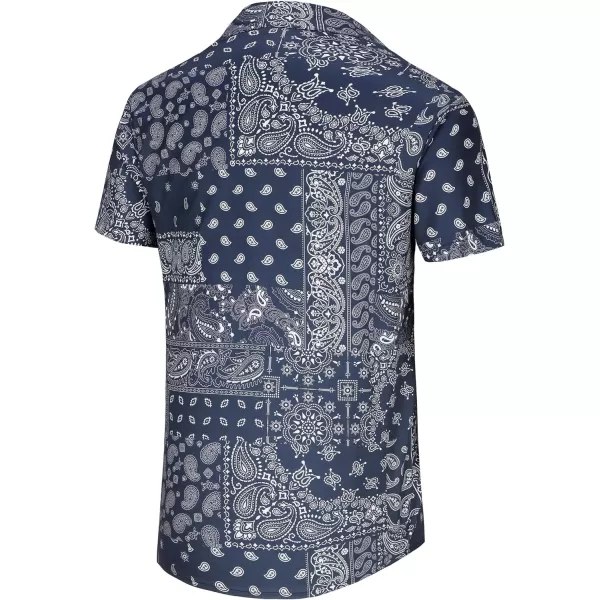 KYKU Men's Casual Button-Down Shirts Hawaiian Shirt Short Sleeve Beach Clothes with Pockets
