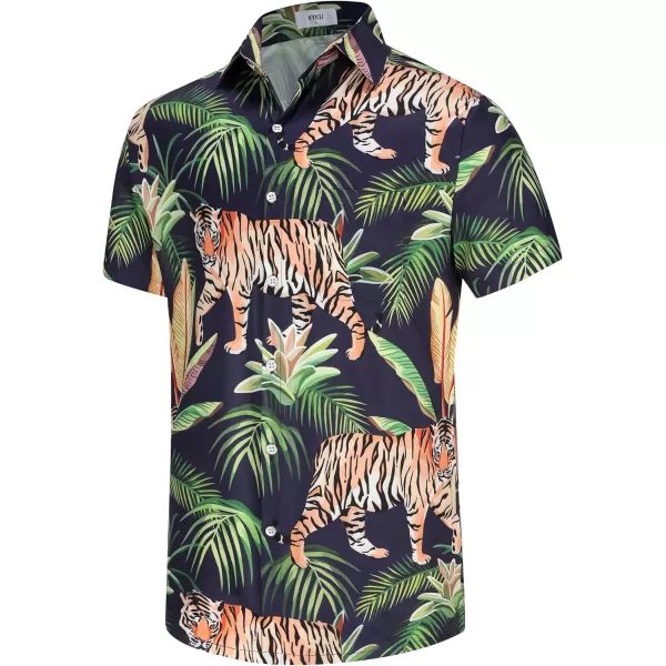 KYKU Men's Casual Button-Down Shirts Hawaiian Shirt Short Sleeve Beach Clothes with Pockets