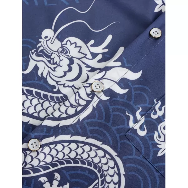 KYKU Men's Casual Button-Down Shirts Hawaiian Shirt Short Sleeve Beach Clothes with Pockets