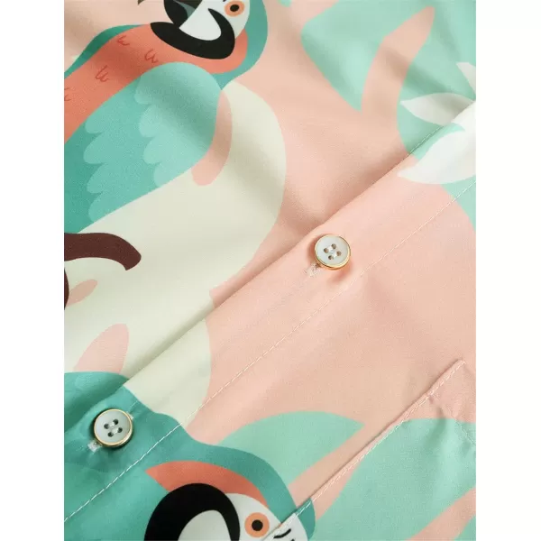 KYKU Men's Casual Button-Down Shirts Hawaiian Shirt Short Sleeve Beach Clothes with Pockets