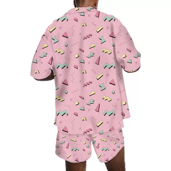 KYKU Mens Hawaiian Shirt and Short Set - Summer Short Sleeve Button Down Beach Shirts Tropical Vacation 2 Piece Outfits