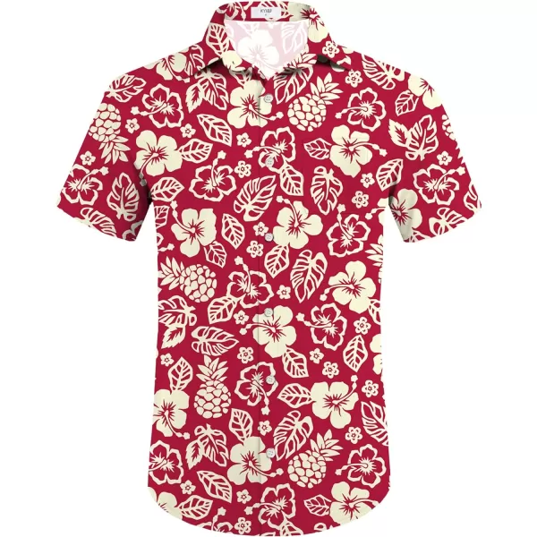 KYKU Mens Hawaiian Shirt and Short Set - Summer Short Sleeve Button Down Beach Shirts Tropical Vacation 2 Piece Outfits
