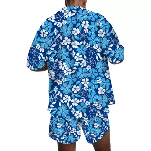 KYKU Mens Hawaiian Shirt and Short Set - Summer Short Sleeve Button Down Beach Shirts Tropical Vacation 2 Piece Outfits