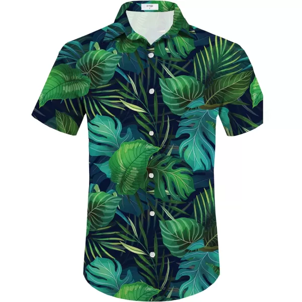 KYKU Mens Hawaiian Shirt and Short Set - Summer Short Sleeve Button Down Beach Shirts Tropical Vacation 2 Piece Outfits