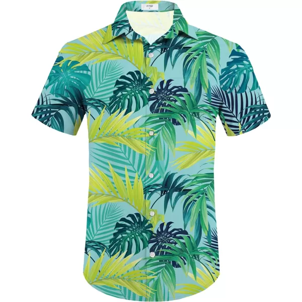 KYKU Mens Hawaiian Shirt and Short Set - Summer Short Sleeve Button Down Beach Shirts Tropical Vacation 2 Piece Outfits