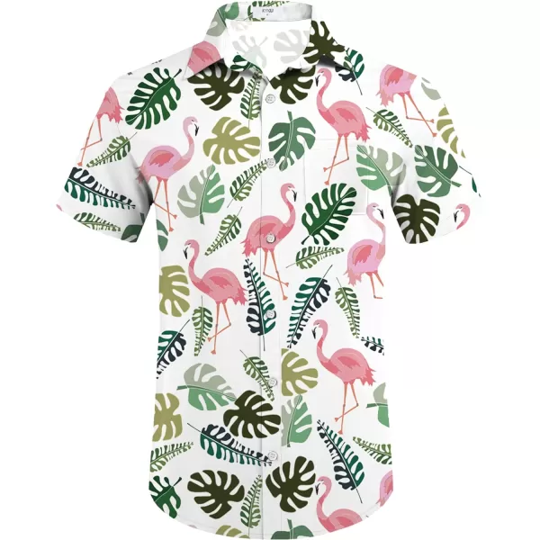 KYKU Mens Hawaiian Shirt and Short Set - Summer Short Sleeve Button Down Beach Shirts Tropical Vacation 2 Piece Outfits