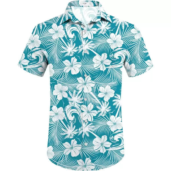 KYKU Mens Hawaiian Shirt and Short Set - Summer Short Sleeve Button Down Beach Shirts Tropical Vacation 2 Piece Outfits