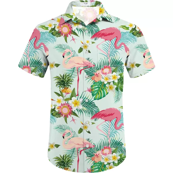 KYKU Mens Hawaiian Shirt and Short Set - Summer Short Sleeve Button Down Beach Shirts Tropical Vacation 2 Piece Outfits
