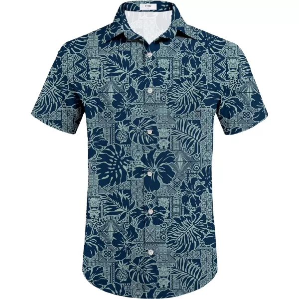 KYKU Mens Hawaiian Shirt and Short Set - Summer Short Sleeve Button Down Beach Shirts Tropical Vacation 2 Piece Outfits