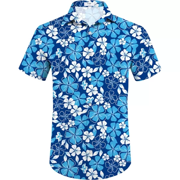 KYKU Mens Hawaiian Shirt and Short Set - Summer Short Sleeve Button Down Beach Shirts Tropical Vacation 2 Piece Outfits
