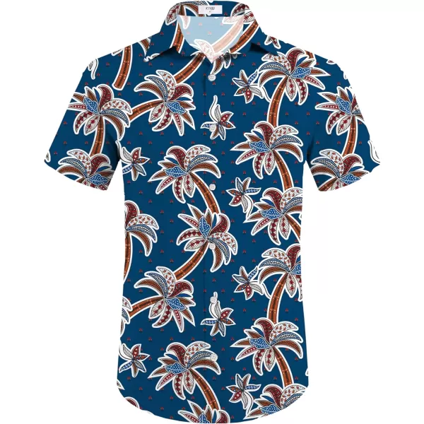 KYKU Mens Hawaiian Shirt and Short Set - Summer Short Sleeve Button Down Beach Shirts Tropical Vacation 2 Piece Outfits