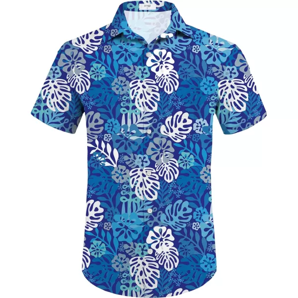KYKU Mens Hawaiian Shirt and Short Set - Summer Short Sleeve Button Down Beach Shirts Tropical Vacation 2 Piece Outfits