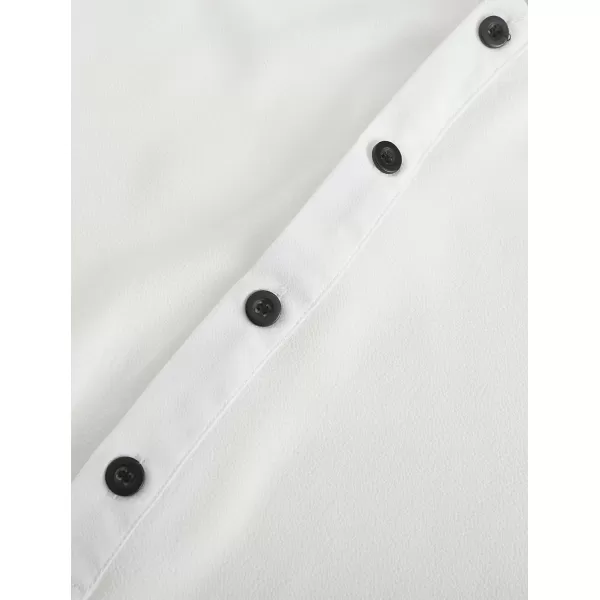 KYKU Mens Long Sleeve Henley Shirts White Button Down Casual Shirt Summer Gifts