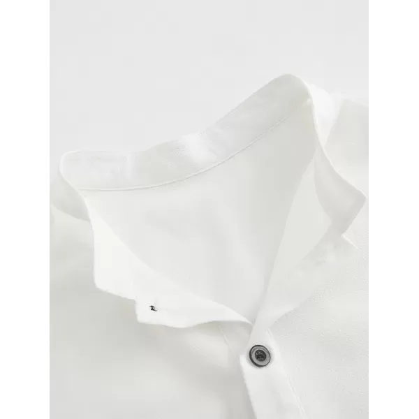 KYKU Mens Long Sleeve Henley Shirts White Button Down Casual Shirt Summer Gifts