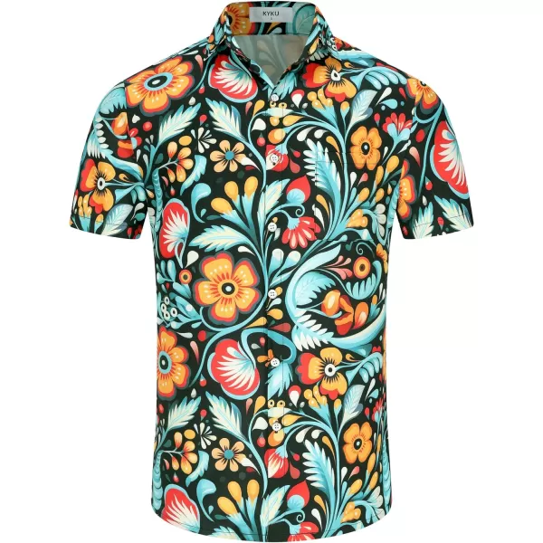 KYKU Mexico Shirt for Men Funny Beach Shirts Hawaiian Button Down Short Sleeve