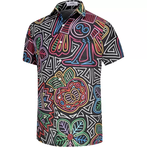 KYKU Mexico Shirt for Men Funny Beach Shirts Hawaiian Button Down Short Sleeve