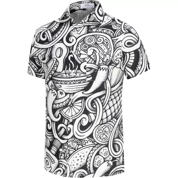 KYKU Mexico Shirt for Men Funny Beach Shirts Hawaiian Button Down Short Sleeve